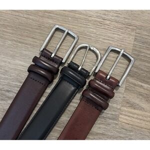 LOT OF 3 Polo Ralph Lauren Leather Logo Casual Dress Belt Mens 42 Black Brown